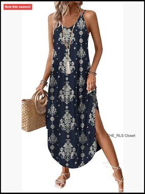 Ultra Soft Stretch Halter Maxi Dress Boho Beach Vacation Sundress